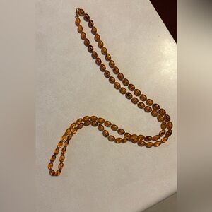 Vintage Baltic Honey Amber Necklace – 27” Hand-Knotted Strand – Estate Piece